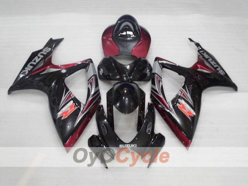 Kit de carénage à injection pour GSX R600 06-07 - Noir, Fuchsia - Style d'origine #OYO87905314