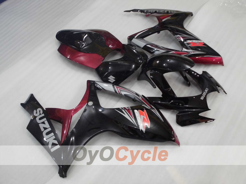 Kit de carénage à injection pour GSX R600 06-07 - Noir, Fuchsia - Style d'origine #OYO87905314