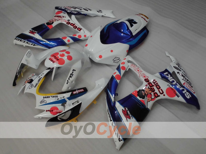 Kit de carénages à injection pour GSX R600 06-07 - Bleu, blanc - MOTUL #OYO87905315