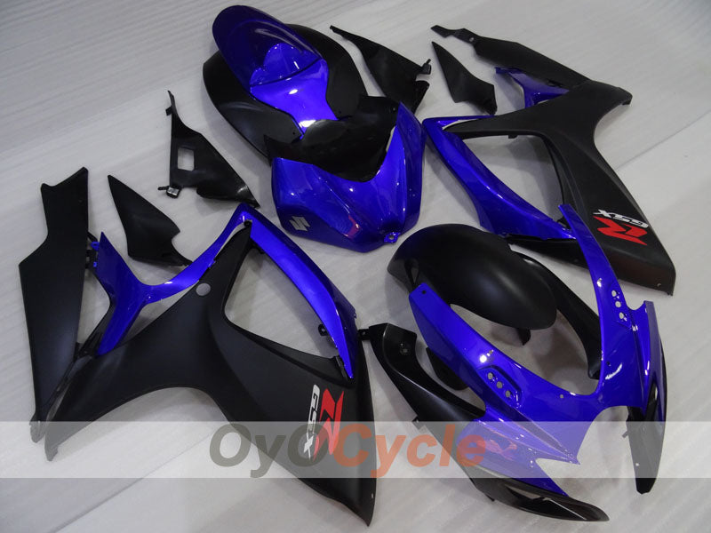 Kit de carénage injecté pour GSX R750 06-07 - Bleu, Noir, Mat - Style d'origine #OYO87905374