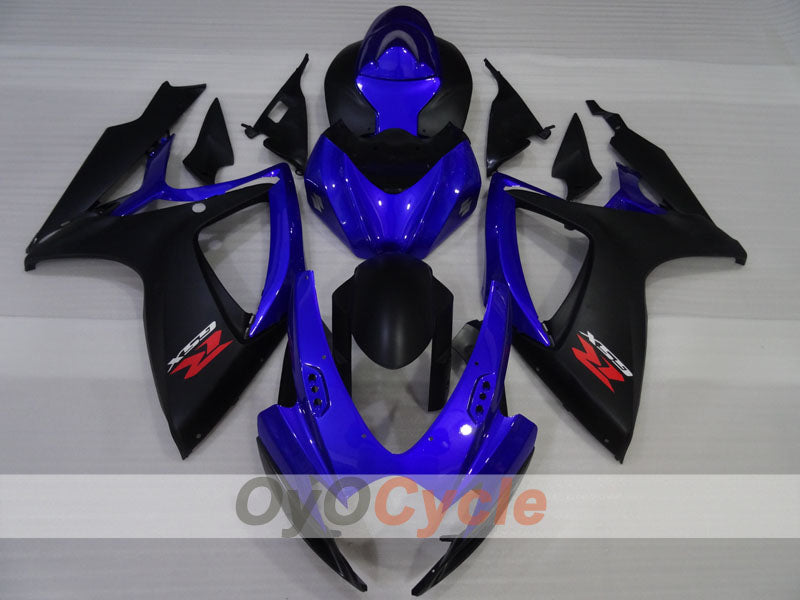 Kit de carénage injecté pour GSX R750 06-07 - Bleu, Noir, Mat - Style d'origine #OYO87905374