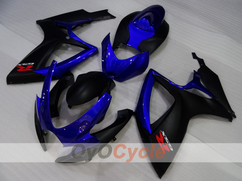 Kit de carénage injecté pour GSX R750 06-07 - Bleu, Noir - Style d'origine #OYO87905356