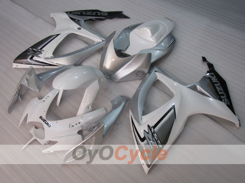 Kit de carénages à injection pour GSX R600 06-07 - Blanc, argenté - Style d'origine #OYO87905321