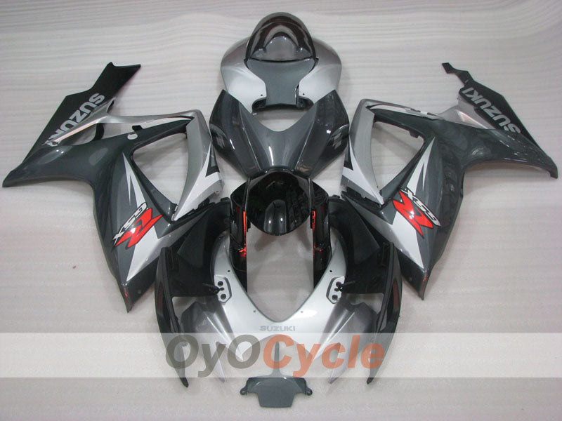 Kit de carénages à injection pour GSX R600 06-07 - Noir, gris - Style d'origine #OYO87905323