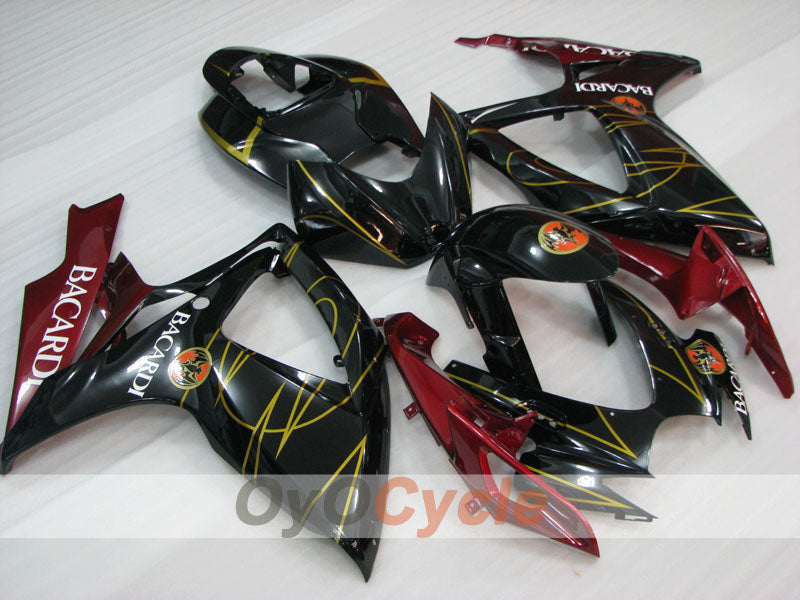 Kit de carénage injecté pour GSX R750 06-07 - Rouge, Noir - BACARDI #OYO87905360 Image principale du produit