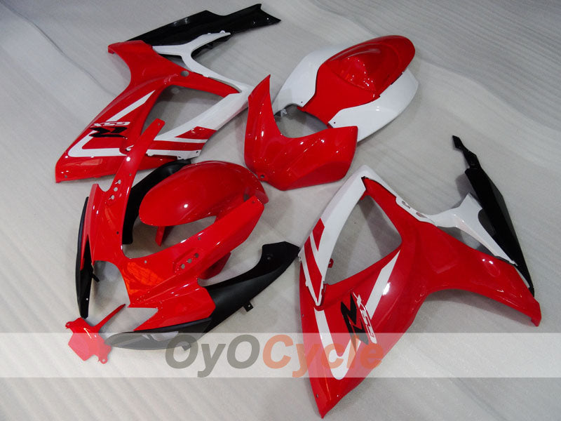 Kit de carénage injecté pour GSX R750 06-07 - Rouge, Blanc - Style d'origine #OYO87905363