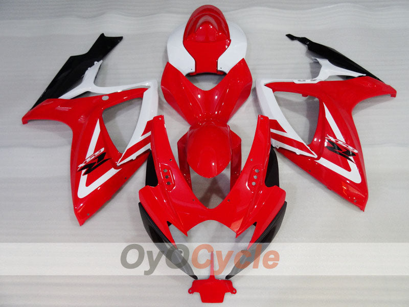 Kit de carénage injecté pour GSX R750 06-07 - Rouge, Blanc - Style d'origine #OYO87905363