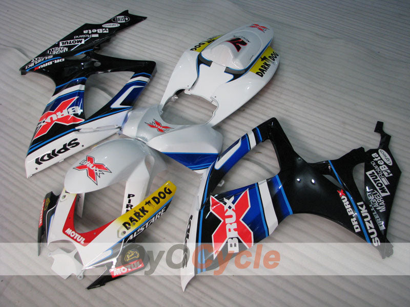Kit de carénage injecté pour GSX R750 06-07 - Blanc, Noir - Dark Dog #OYO87905368