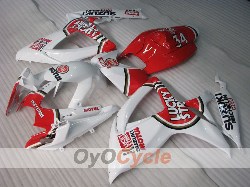 Kit de carénage à injection pour GSX R600 06-07 - Rouge, blanc - Lucky Strike, MICHELIN, MOTUL #OYO87905333 Image principale du produit