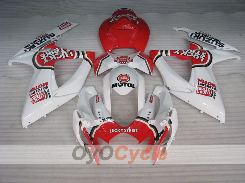 Kit de carénage à injection pour GSX R600 06-07 - Rouge, blanc - Lucky Strike, MICHELIN, MOTUL #OYO87905333