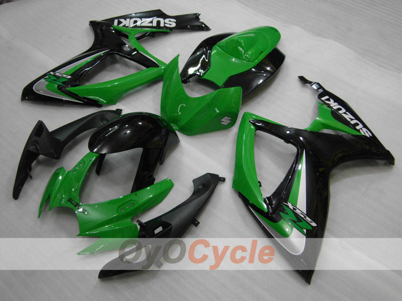 Kit de carénage injecté pour GSX R750 06-07 - Vert, Noir - Style d'origine #OYO87905372