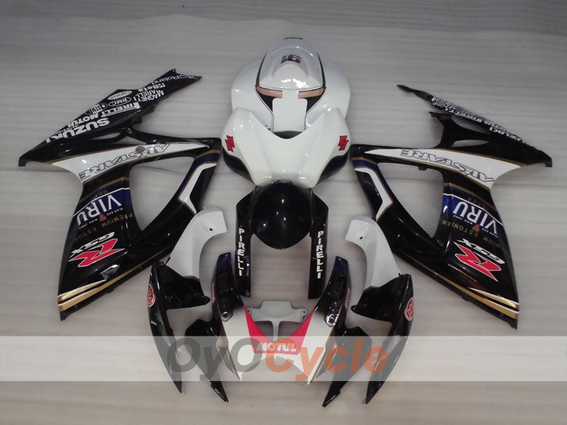 Kit de carénage à injection pour GSX R600 06-07 - Blanc, noir - MOTUL, VIRU #OYO87905338