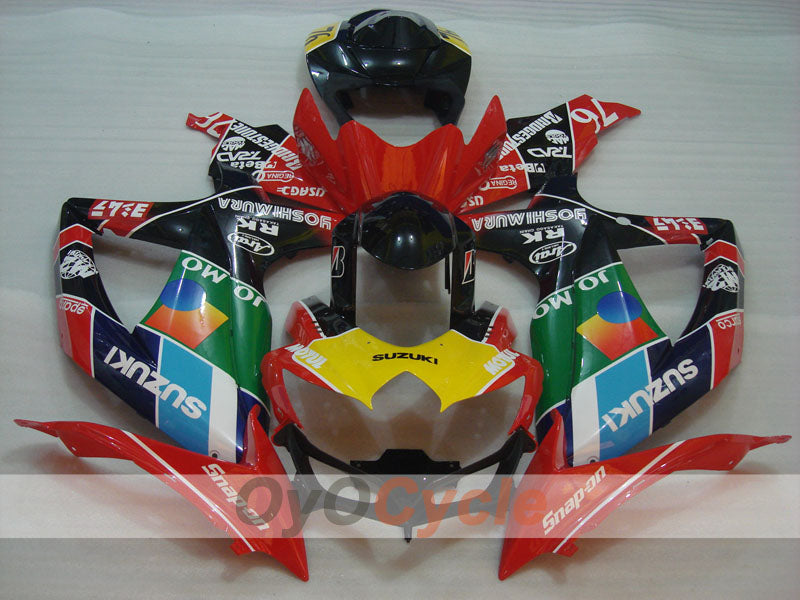 Kit de carénages à injection pour GSX R600 08-10 - Rouge, Noir - RK #OYO87905378