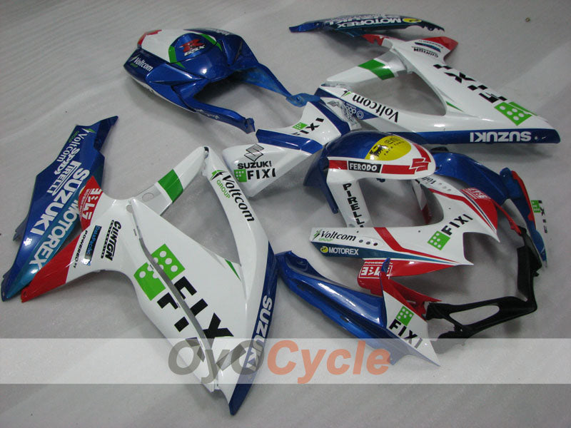 Kit de carénage à injection pour GSX R750 08-10 - Bleu, blanc - FIXI #OYO87905422