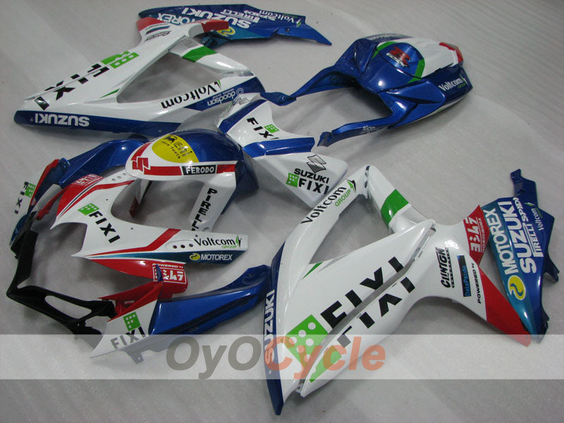 Kit de carénages à injection pour GSX R600 08-10 - Bleu, Blanc - FIXI #OYO87905379