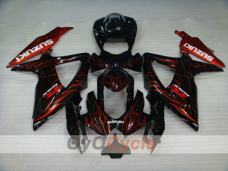 Kit de carénages à injection pour GSX R600 08-10 - Noir - Flame #OYO87905385