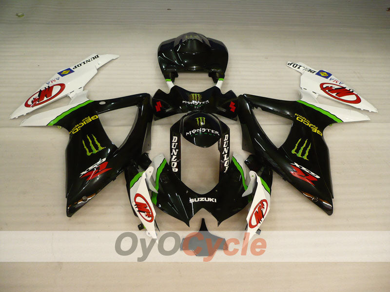 Kit de carénages à injection pour GSX R600 08-10 - Blanc, Noir - Monster #OYO87905388