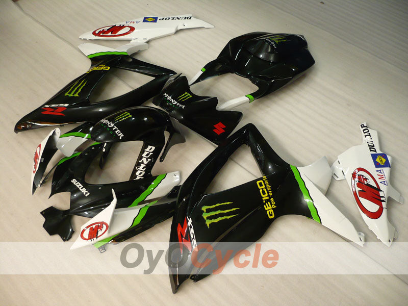 Kit de carénage à injection pour GSX R750 08-10 - Blanc, Noir - Monster #OYO87905431