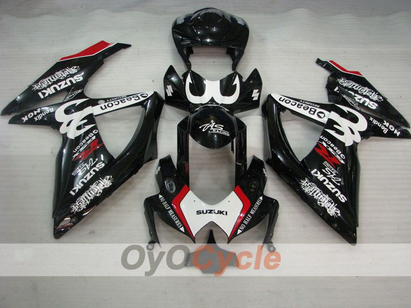 Kit de carénages à injection pour GSX R600 08-10 - Blanc, Noir - Beacon #OYO87905389