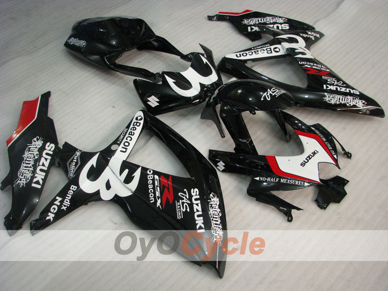 Kit de carénages à injection pour GSX R600 08-10 - Blanc, Noir - Beacon #OYO87905389