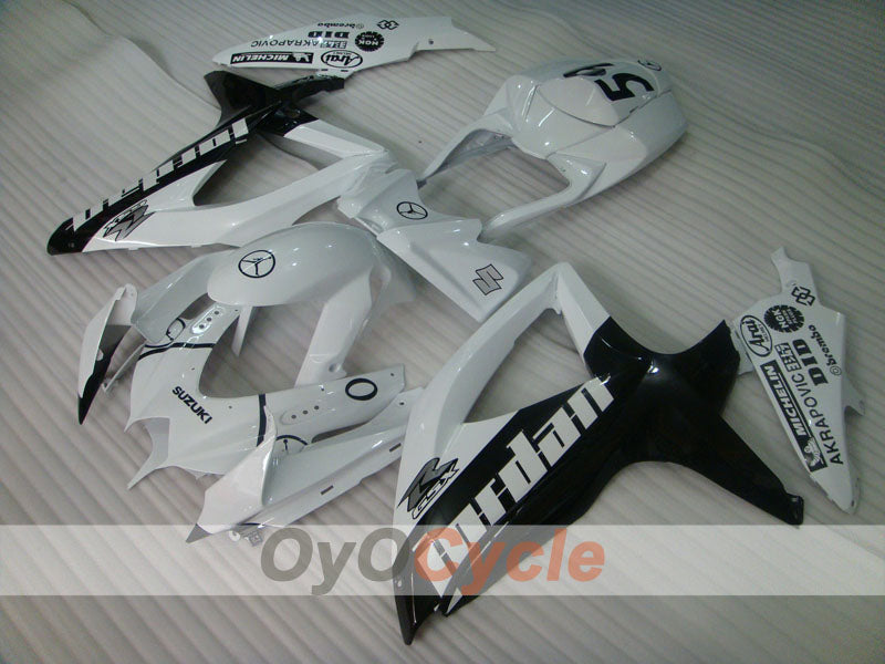 Kit de carénage à injection pour GSX R750 08-10 - Blanc, Noir - Jordan #OYO87905433