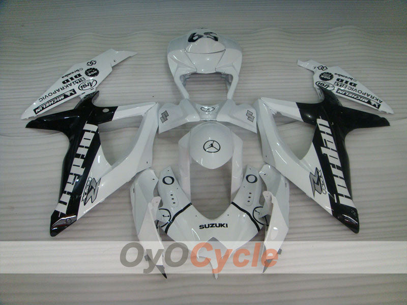 Kit de carénage à injection pour GSX R750 08-10 - Blanc, Noir - Jordan #OYO87905433