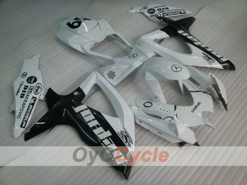 Kit de carénage à injection pour GSX R750 08-10 - Blanc, Noir - Jordan #OYO87905433