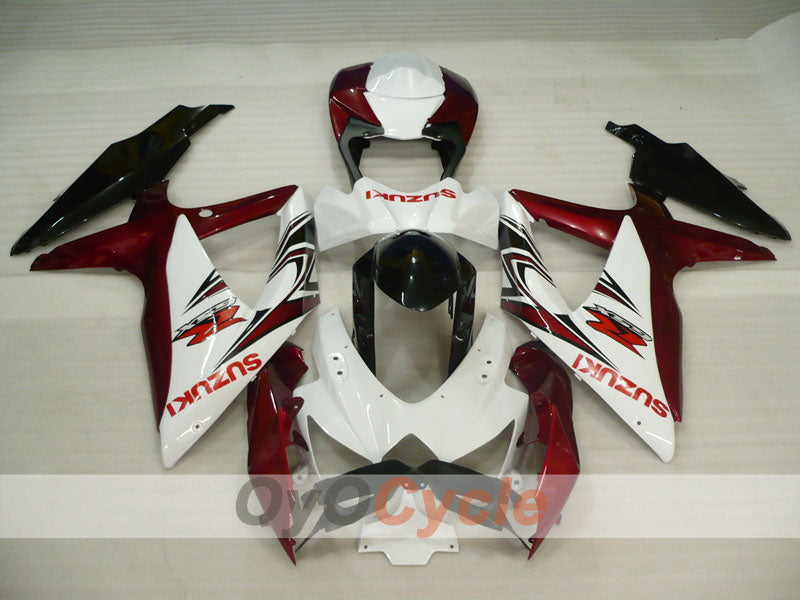 Kit de carénage injecté pour GSX R600 08-10 - Rouge vin, Blanc - Style d'origine #OYO87905393 Image secondaire du produit