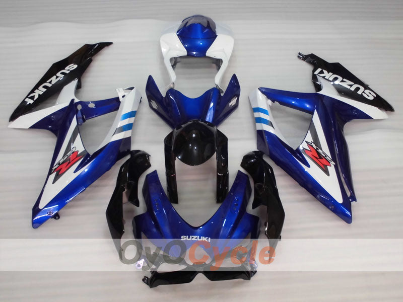 Kit de carénage injecté pour GSX R600 08-10 - Bleu, Blanc, Noir - Style d'origine #OYO87905396