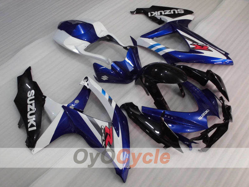 Kit de carénage injecté pour GSX R600 08-10 - Bleu, Blanc, Noir - Style d'origine #OYO87905396