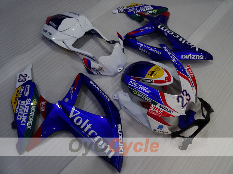 Kit de carénage injecté pour GSX R600 08-10 - Bleu, Blanc - VIRU #OYO87905399 Image principale du produit