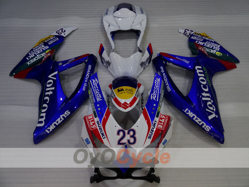 Kit de carénage à injection pour GSX R750 08-10 - Bleu, Blanc - Voltcom #OYO87905443