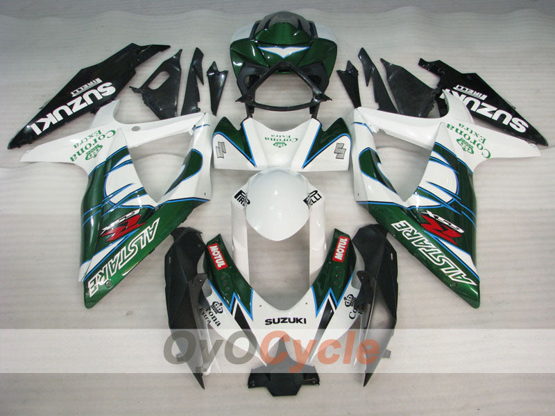 Kit de carénage à injection pour GSX R750 08-10 - Vert, Blanc - Corona #OYO87905445