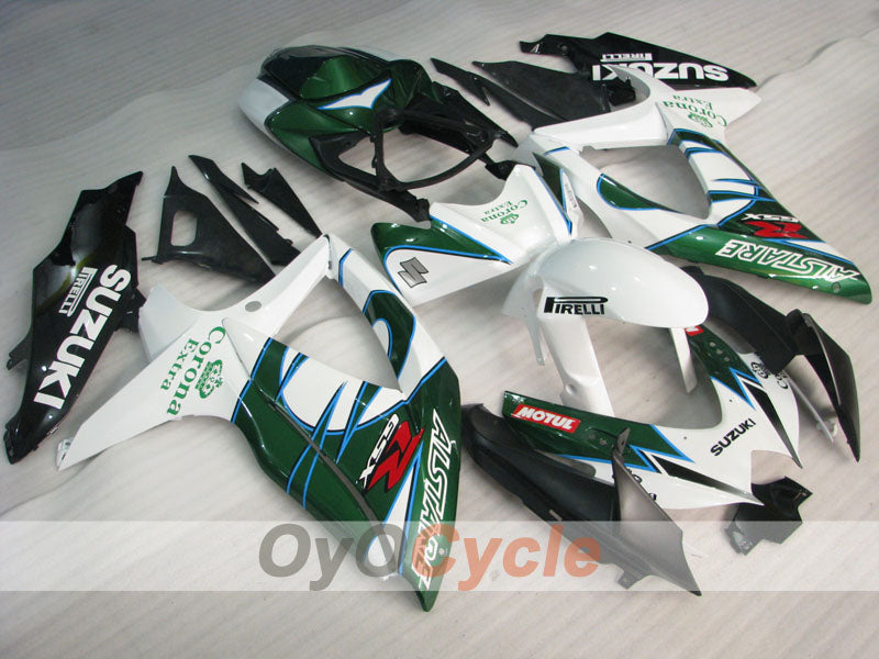 Kit de carénage à injection pour GSX R750 08-10 - Vert, Blanc - Corona #OYO87905445