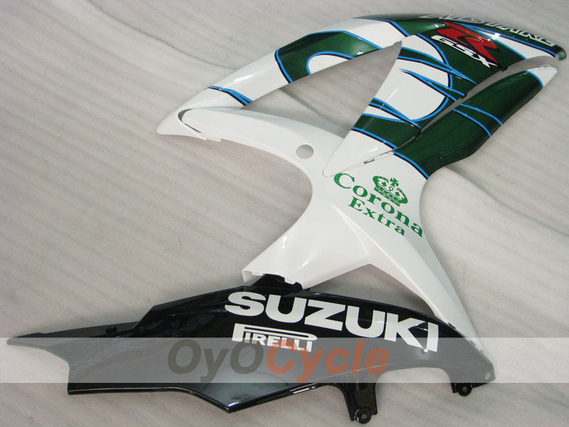 Kit de carénage à injection pour GSX R750 08-10 - Vert, Blanc - Corona #OYO87905445