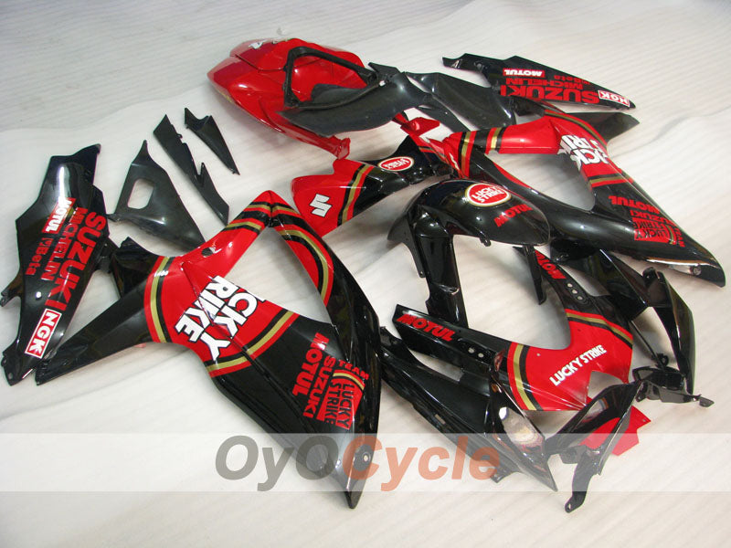 Kit de carénage à injection pour GSX R750 08-10 - Rouge, Noir - Lucky Strike #OYO87905446