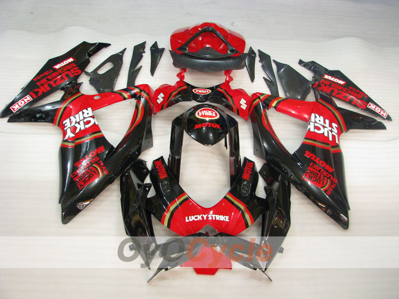 Kit de carénage à injection pour GSX R750 08-10 - Rouge, Noir - Lucky Strike #OYO87905446