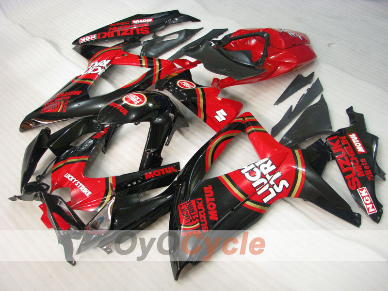 Kit de carénage à injection pour GSX R750 08-10 - Rouge, Noir - Lucky Strike #OYO87905446