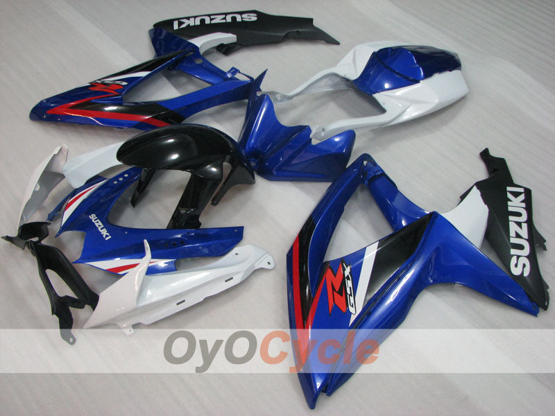 Kit de carénage à injection pour GSX R750 08-10 - Bleu, Blanc, Noir - Style d'origine #OYO87905447
