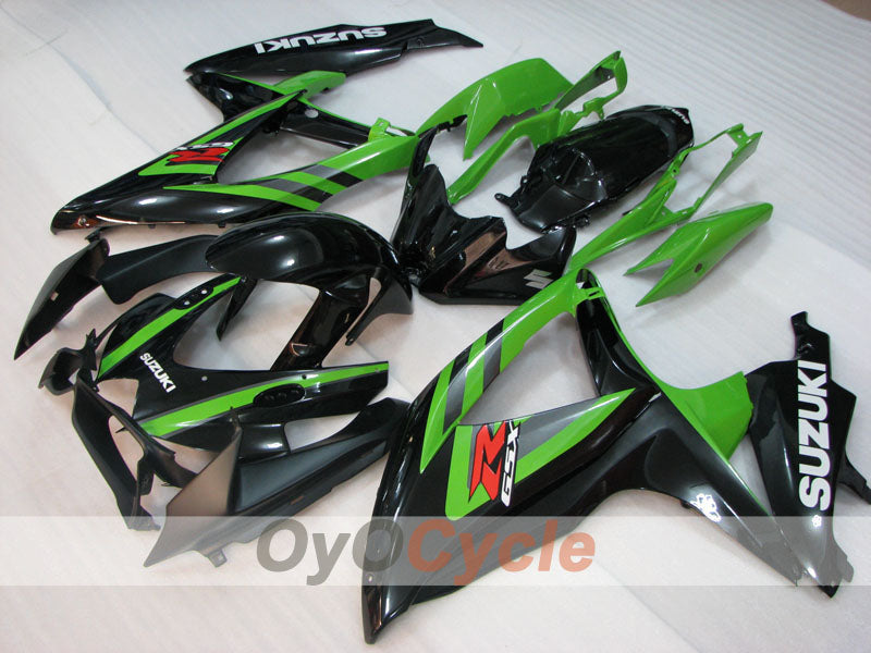 Kit de carénage à injection pour GSX R600 08-10 - Vert, blanc, noir - Style d’origine #OYO87905404