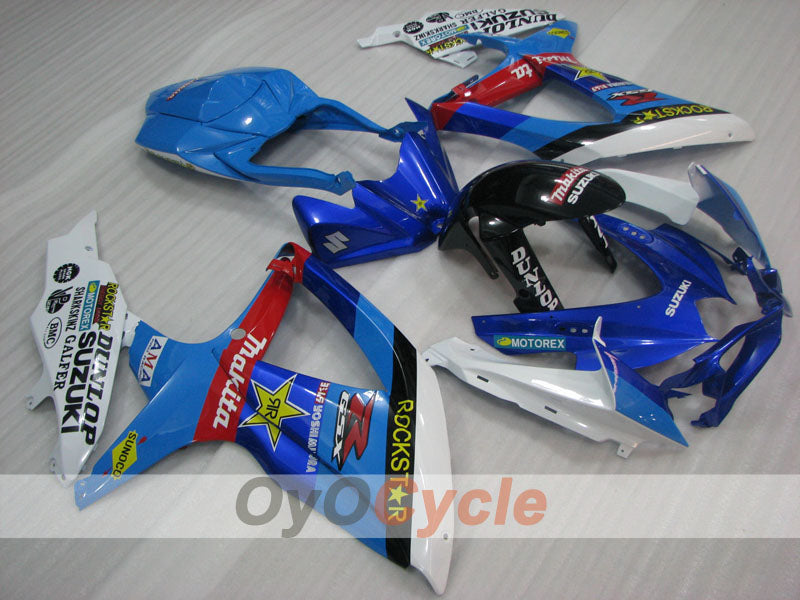 Kit de carénage à injection pour GSX R750 08-10 - Bleu, Noir - Rockstar #OYO87905449