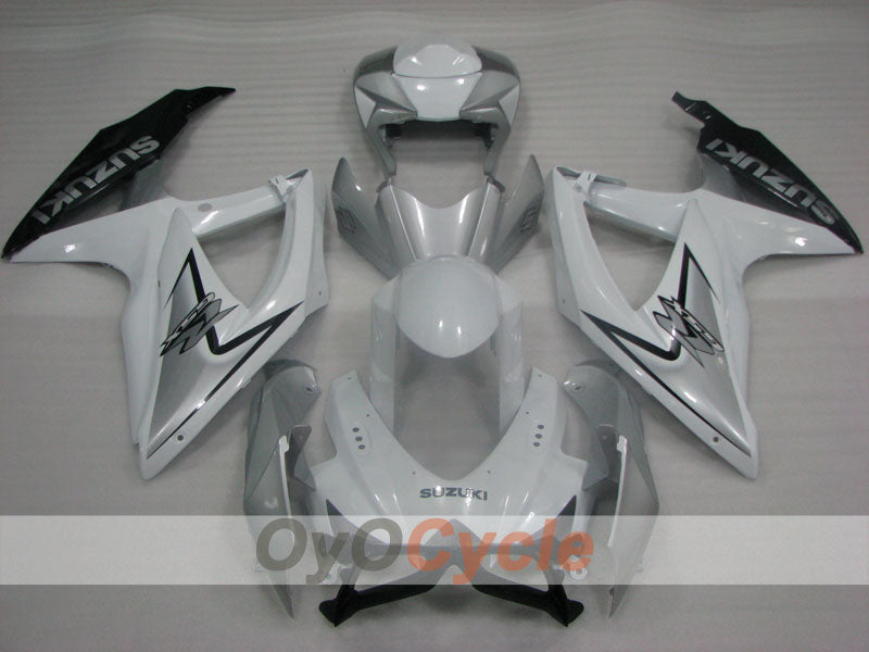 Kit de carénage à injection pour GSX R600 08-10 - Blanc, gris - Style d’origine #OYO87905407