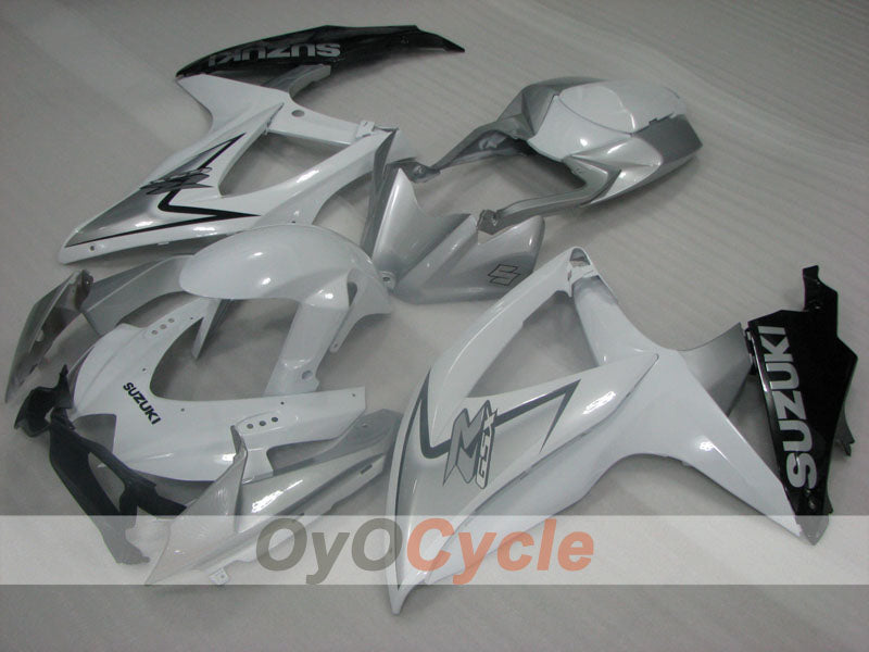 Kit de carénage à injection pour GSX R600 08-10 - Blanc, gris - Style d’origine #OYO87905407