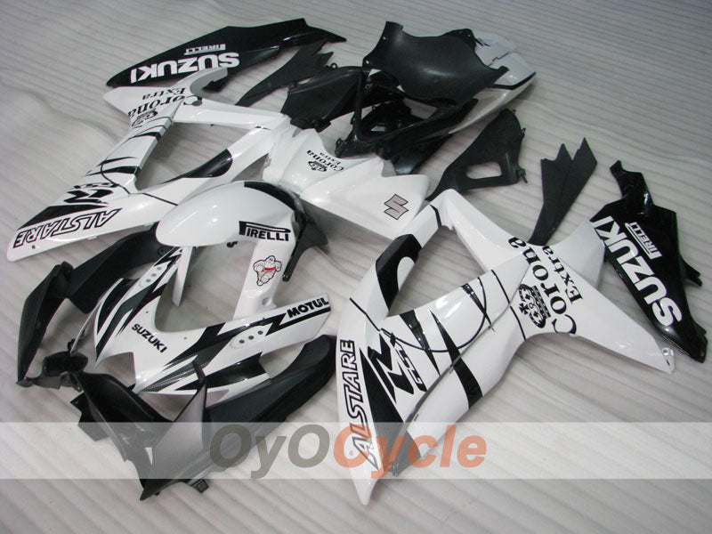 Kit de carénage à injection pour GSX R600 08-10 - Blanc, noir - Corona #OYO87905411
