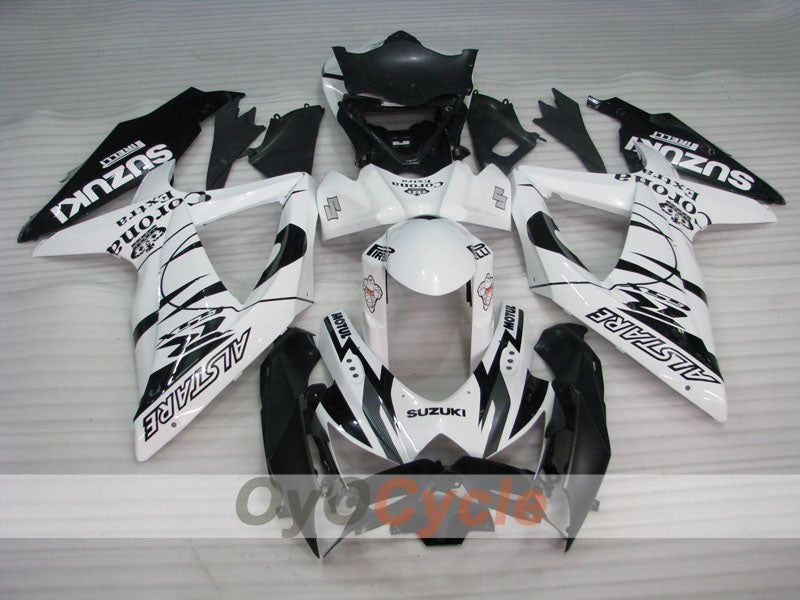 Kit de carénage à injection pour GSX R600 08-10 - Blanc, noir - Corona #OYO87905411