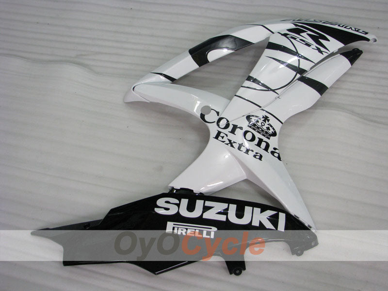Kit de carénage à injection pour GSX R600 08-10 - Blanc, noir - Corona #OYO87905411