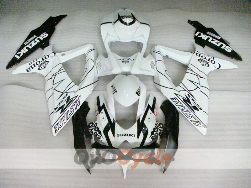 Kit de carénages à injection pour GSX R750 08-10 - Blanc, Noir - Corona #OYO87905456