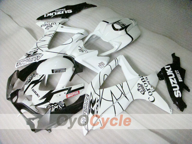 Kit de carénage à injection pour GSX R600 08-10 - Blanc, noir - Corona #OYO87905412