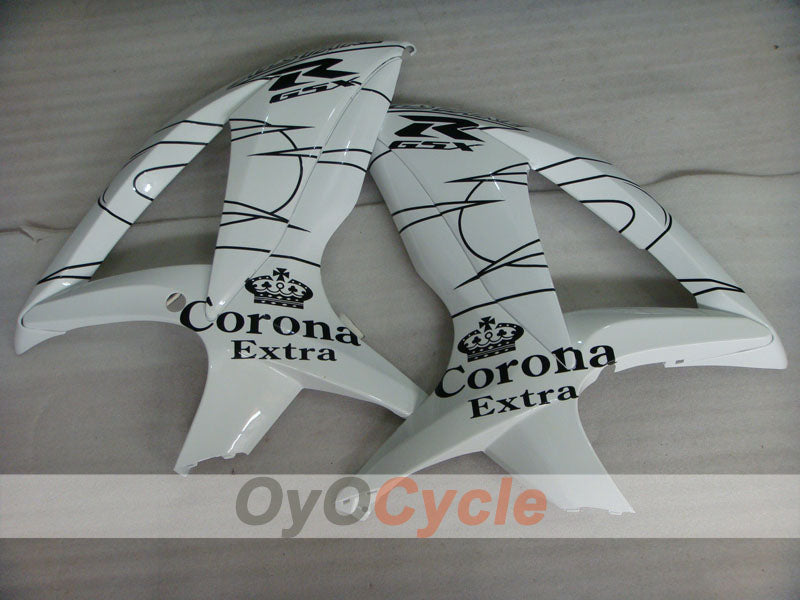 Kit de carénage à injection pour GSX R600 08-10 - Blanc, noir - Corona #OYO87905413