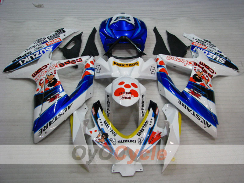 Kit de carénage à injection pour GSX R600 08-10 - Bleu, blanc - Dark Dog #OYO87905414